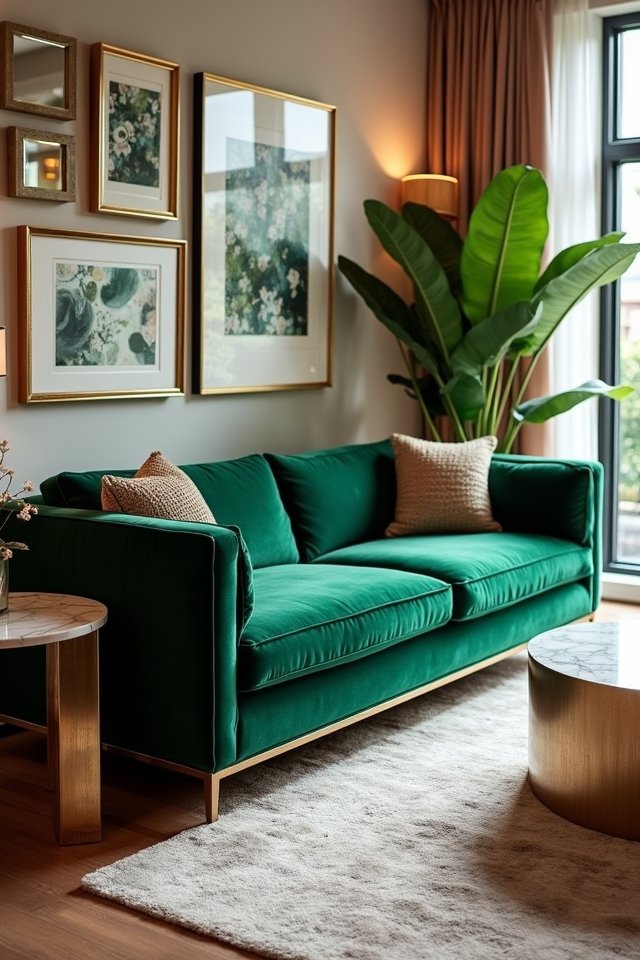luxe green sofa transformation