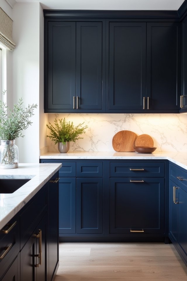 luxe indigo kitchen elegance
