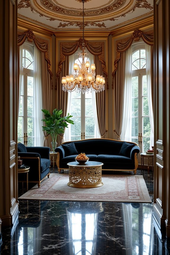 luxurious black and gold