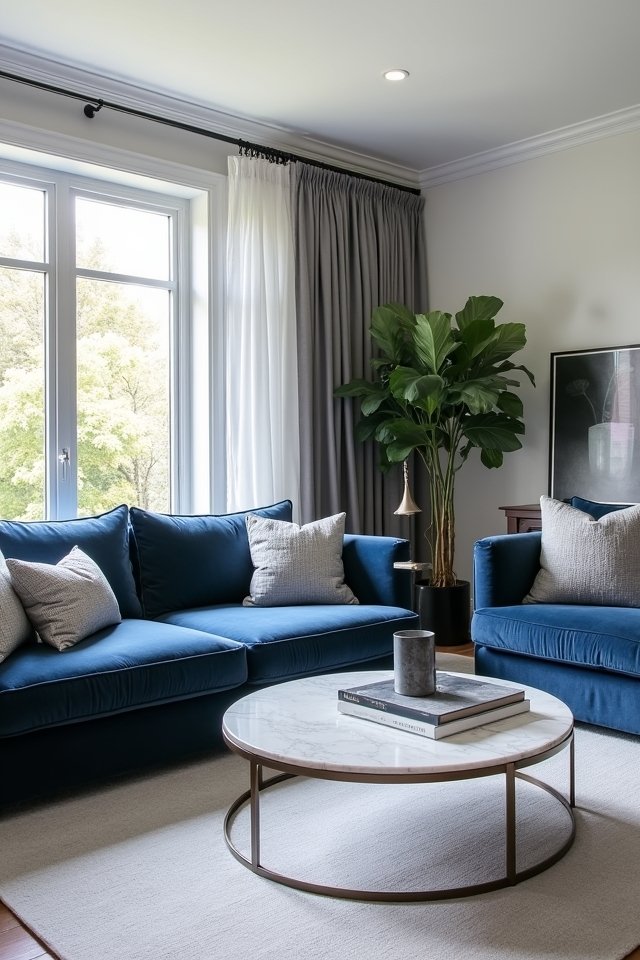 luxurious blue velvet oasis