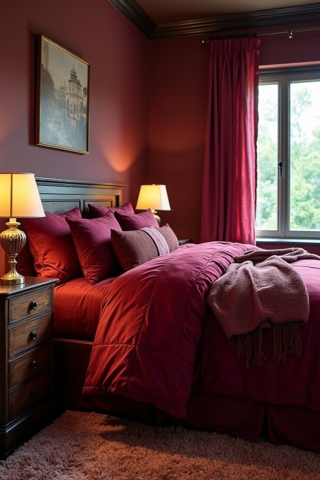 luxurious burgundy bedding sanctuary