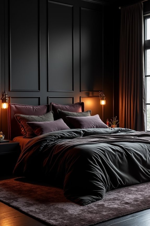 luxurious dark bedding comfort