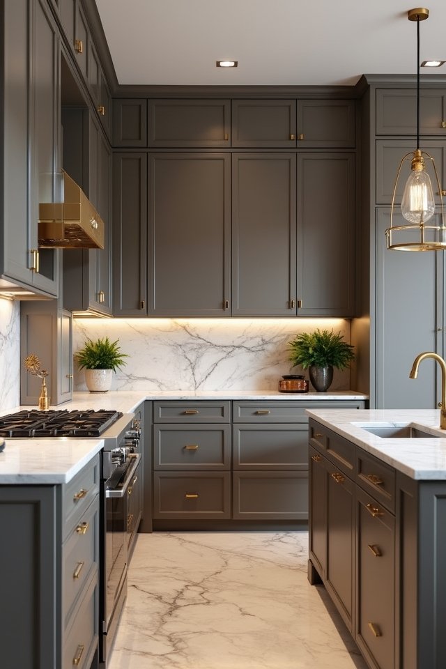 luxurious dark greige accents