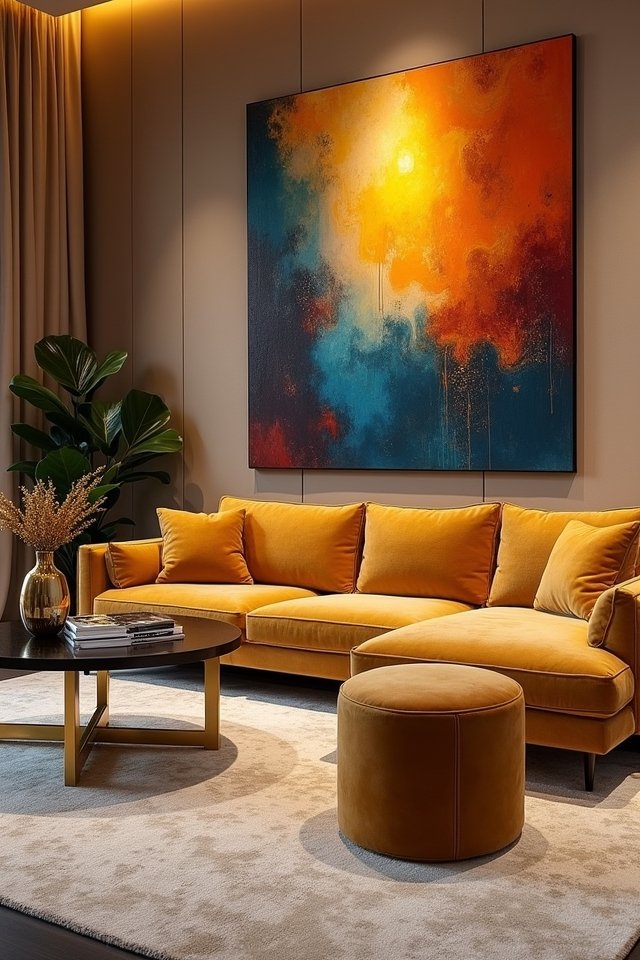 luxurious gold canvas art