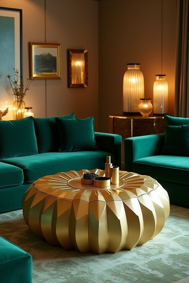 luxurious gold coffee tables