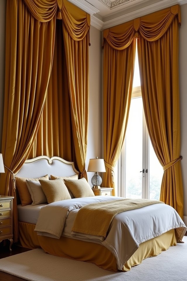 luxurious gold curtain transformation