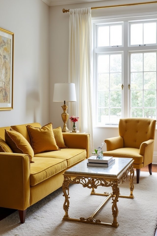 luxurious gold furniture accents