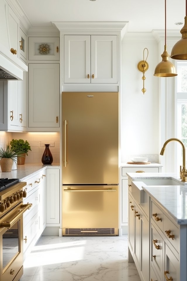 luxurious gold kitchen appliances