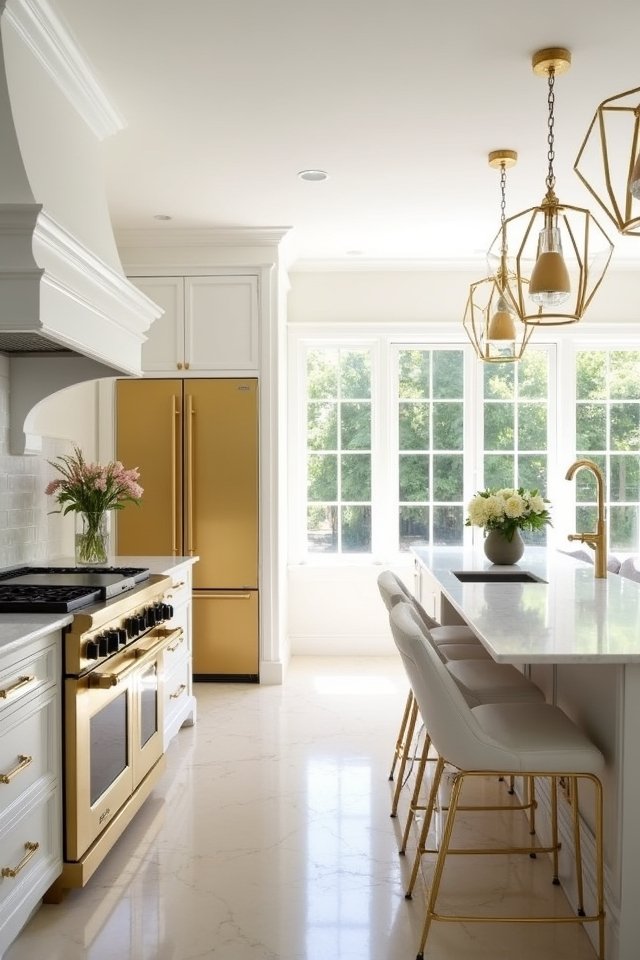luxurious gold kitchen appliances