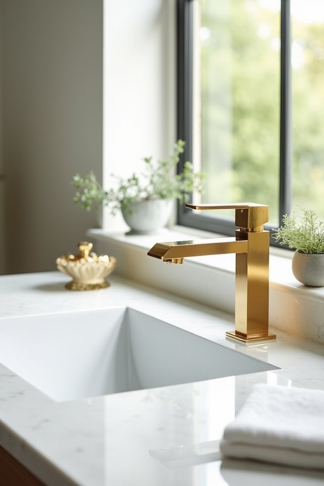 luxurious gold vessel faucet