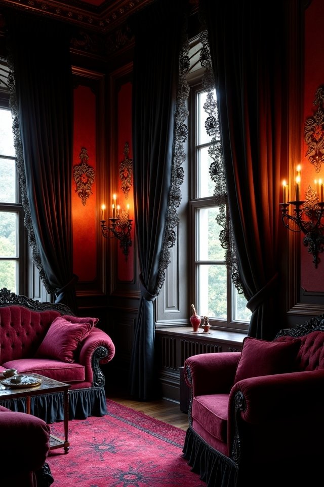 luxurious gothic window treatments