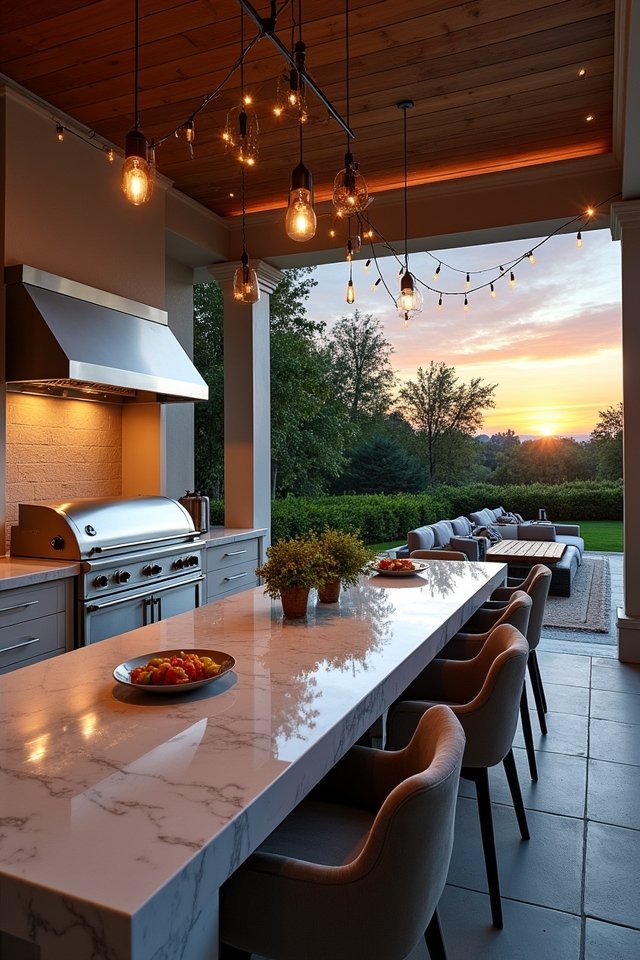 luxurious kitchen outdoor dining