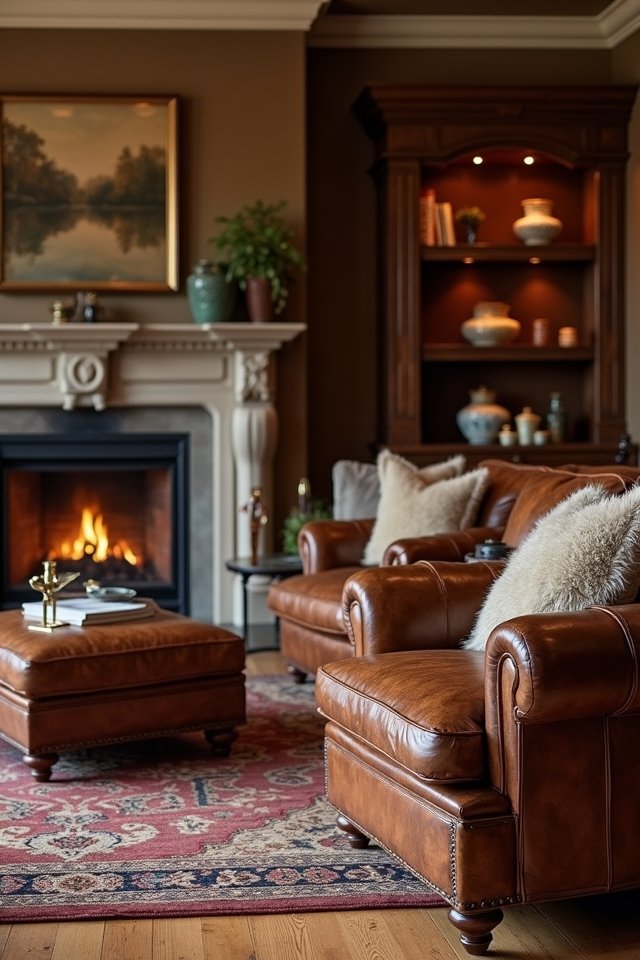 luxurious leather living room