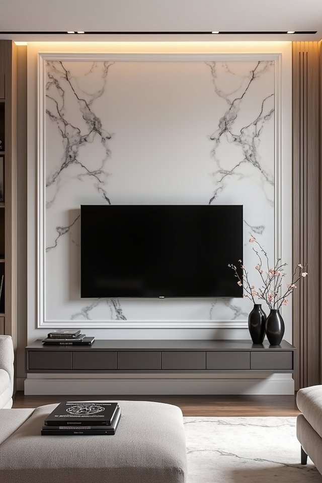 luxurious marble accent wall
