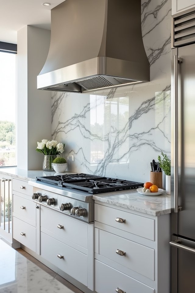 luxurious marble backsplash elegance