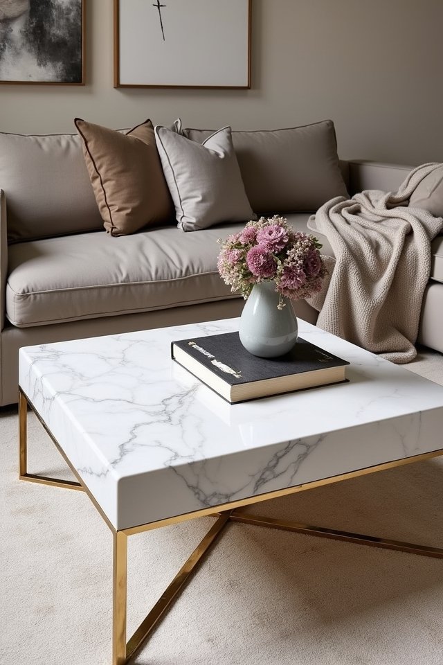 luxurious marble coffee table