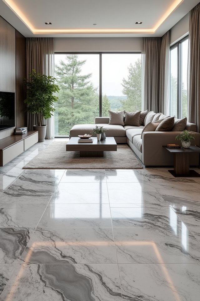 luxurious marbled grey tiles