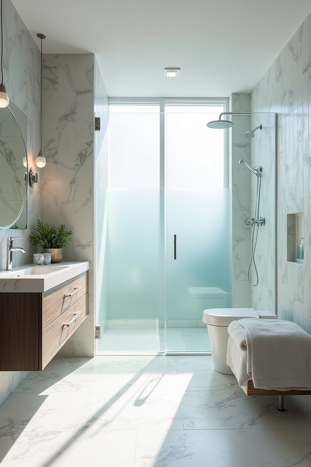 luxurious modern glass showers