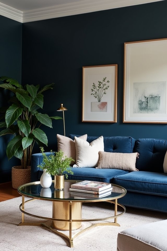 luxurious navy living room