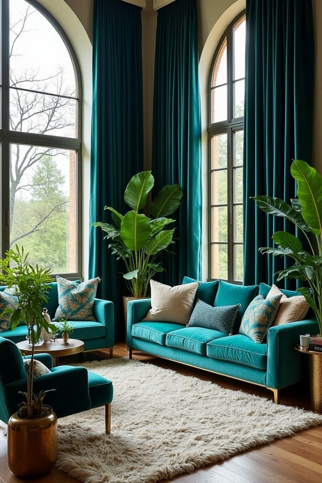 luxurious peacock and moss