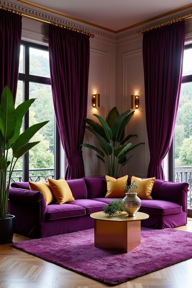luxurious plum and gold