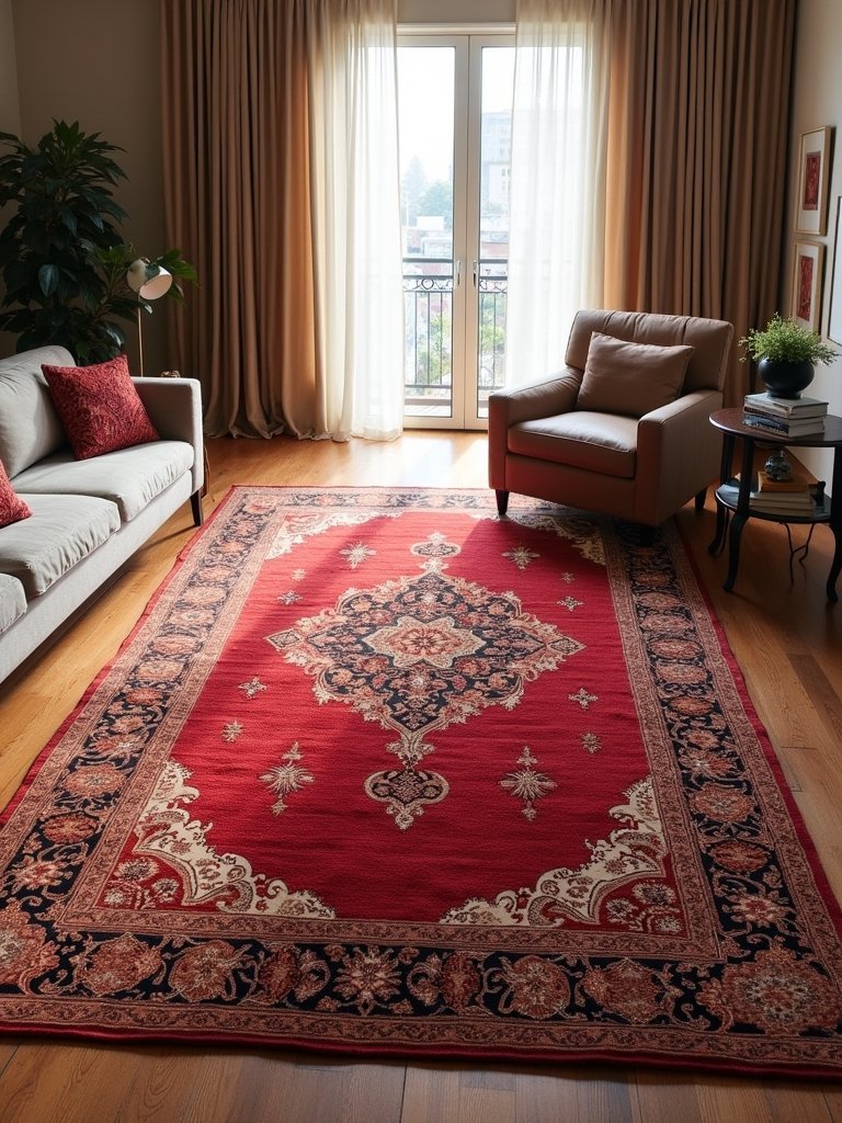 luxurious qum red rug