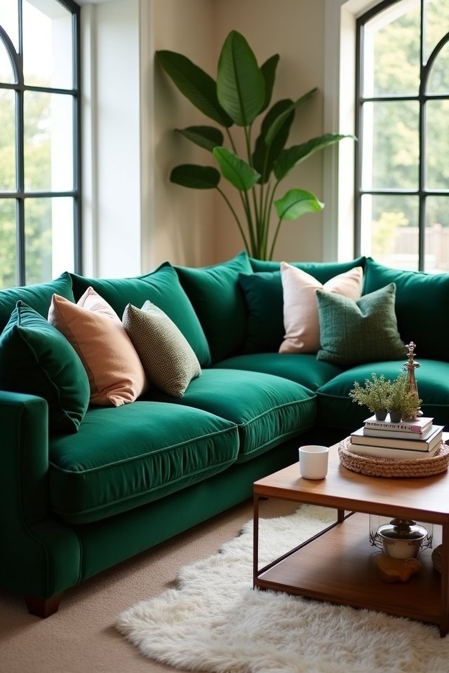luxurious sectional velvet sofa