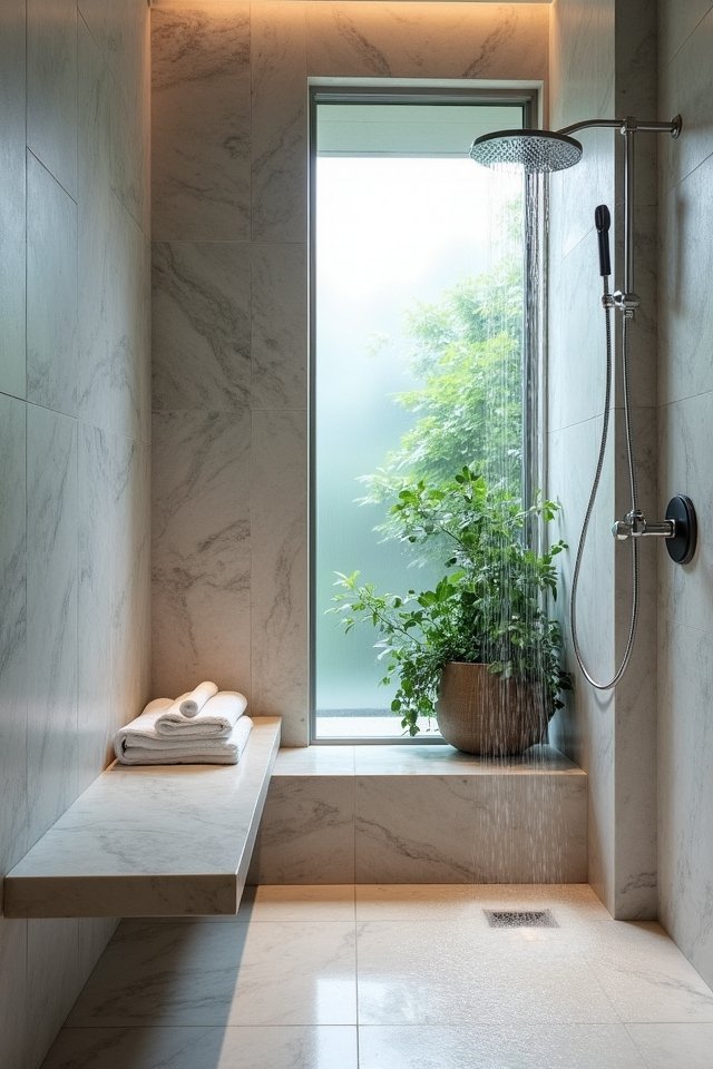 luxurious shower bench experience