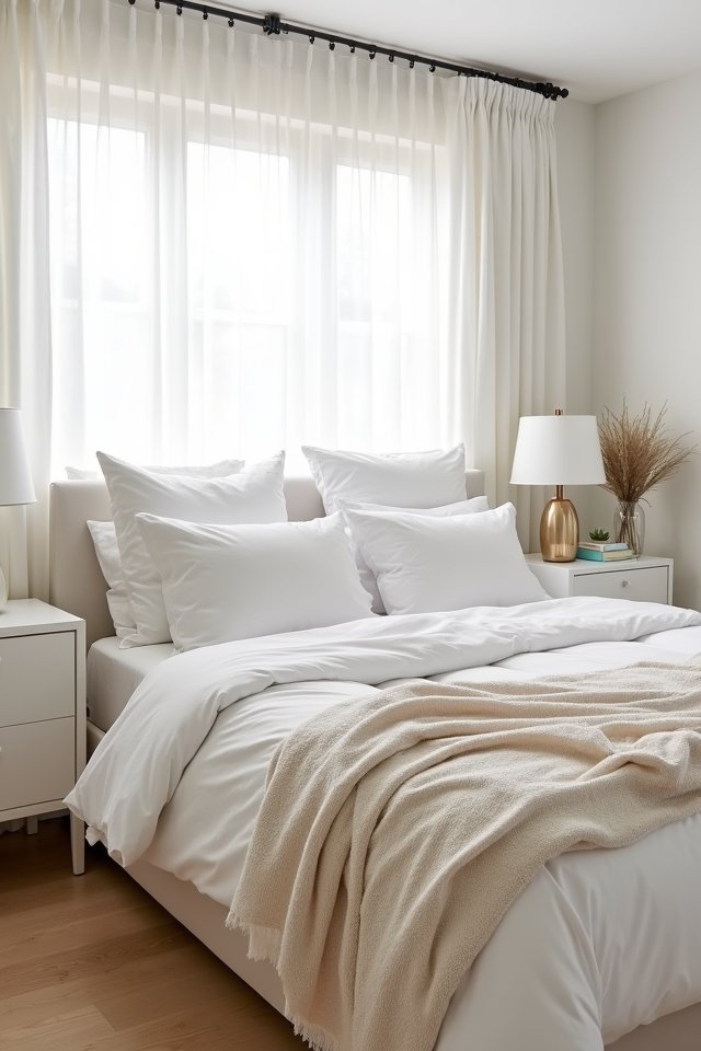 luxurious soft white bedding