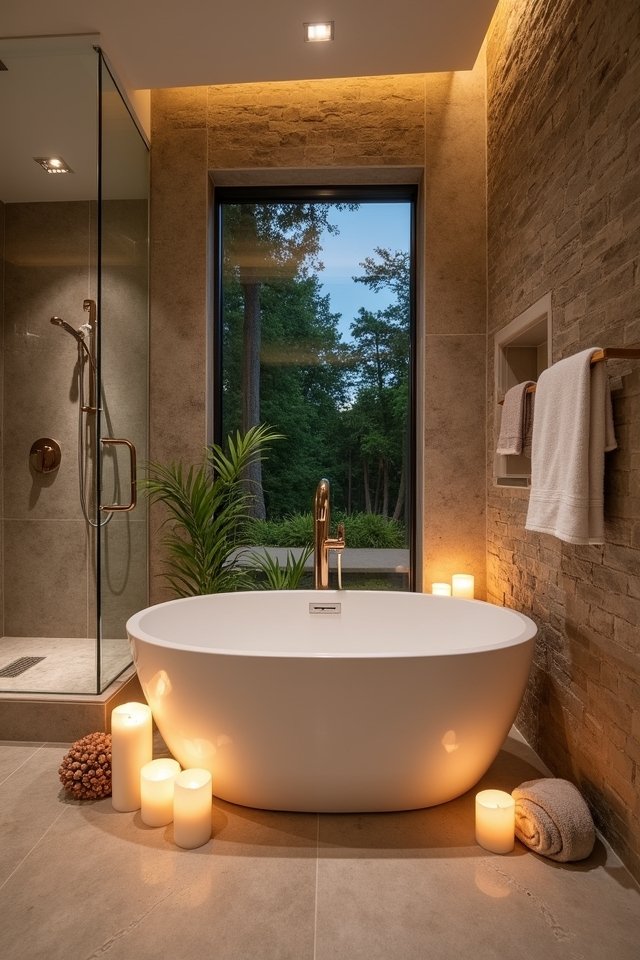 luxurious spa inspired bathroom features