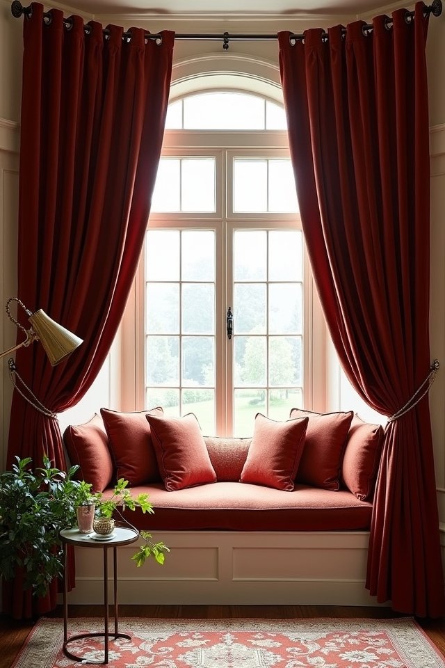 luxurious velvet bay window