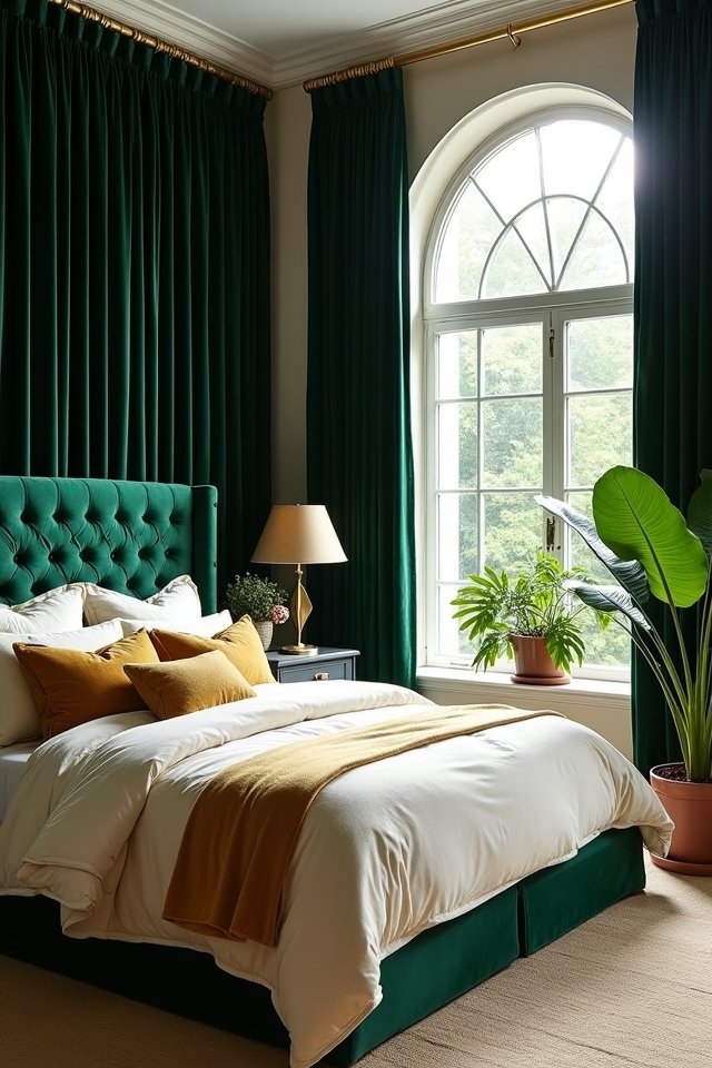 luxurious velvet bedroom decor