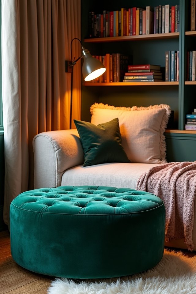 luxurious velvet ottoman comfort