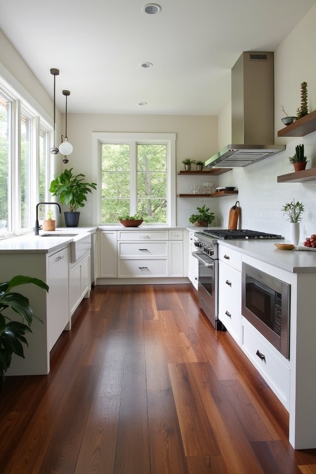 luxurious walnut kitchen flooring