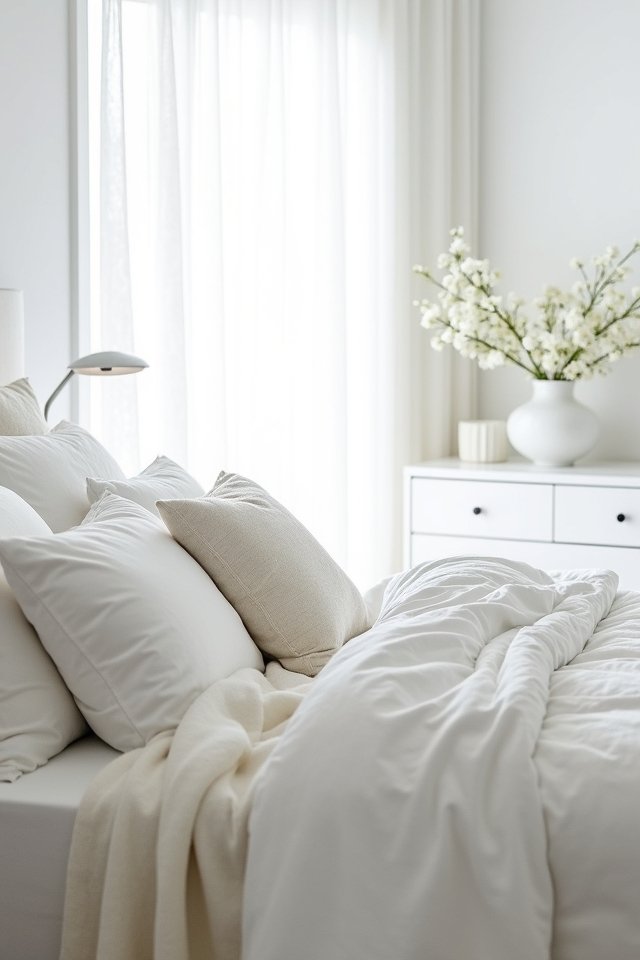 luxurious white bedding comfort