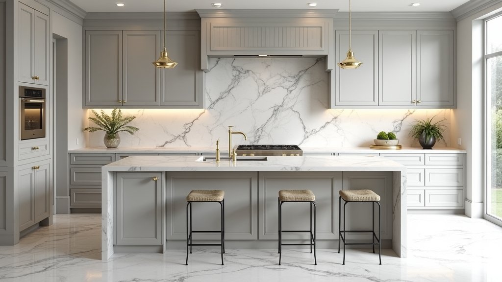 luxurious white marble kitchens