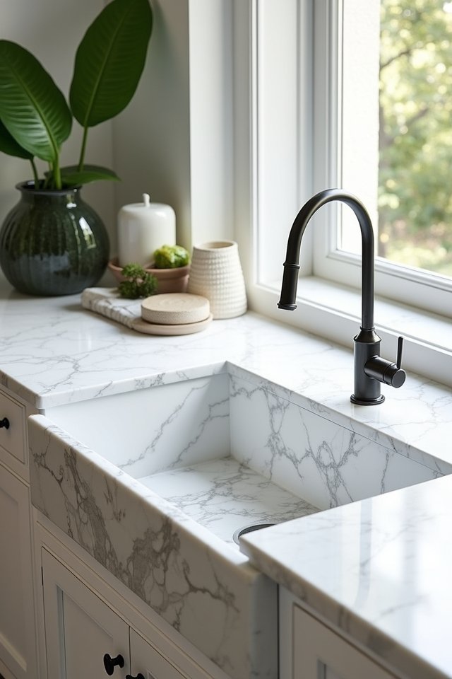 luxurious white marble sink