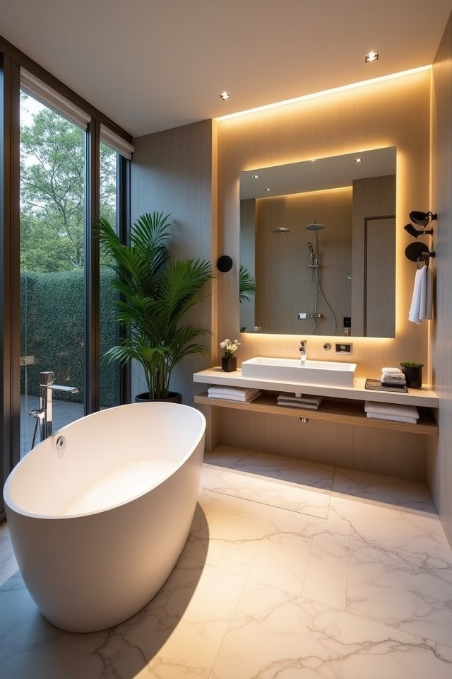 luxury bathroom tech features