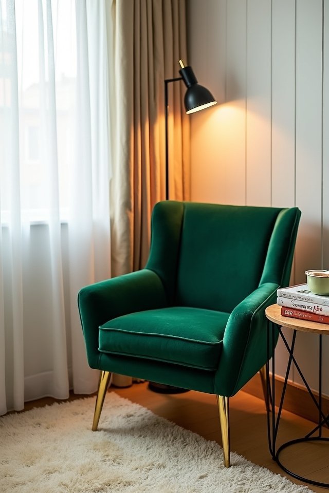 luxury velvet accent chair