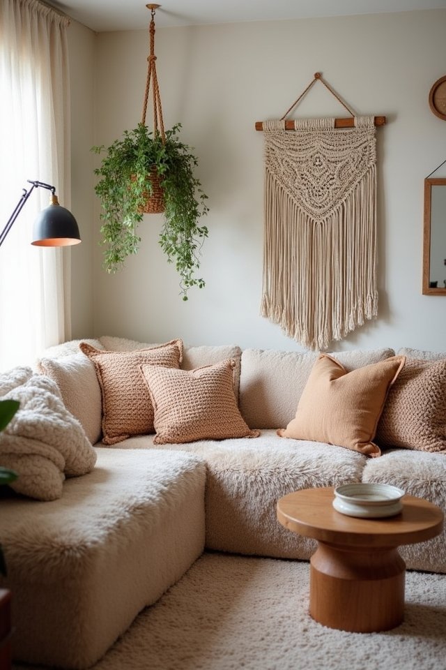 macram accents for coziness