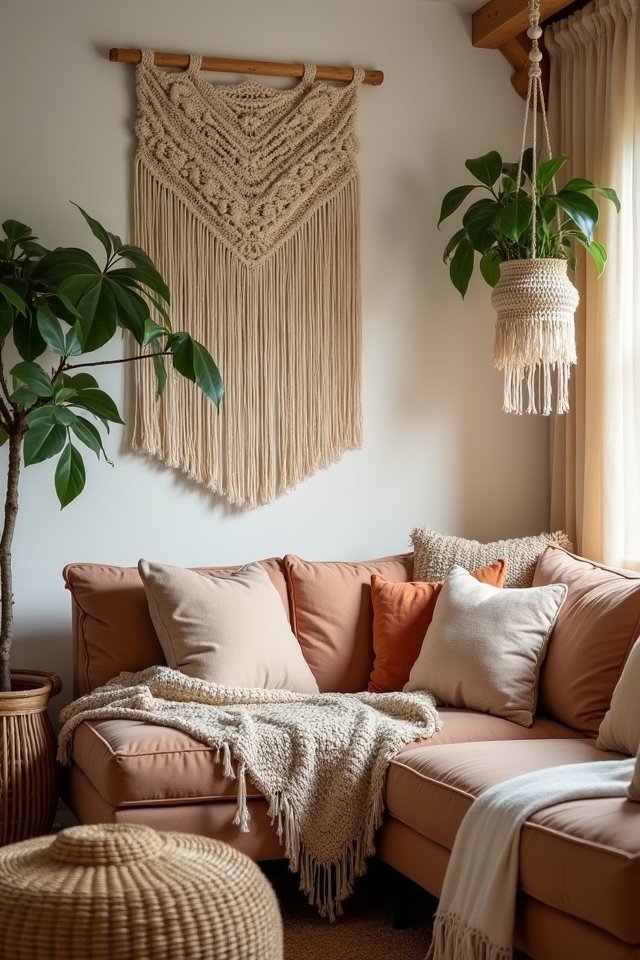 macram accents for warmth