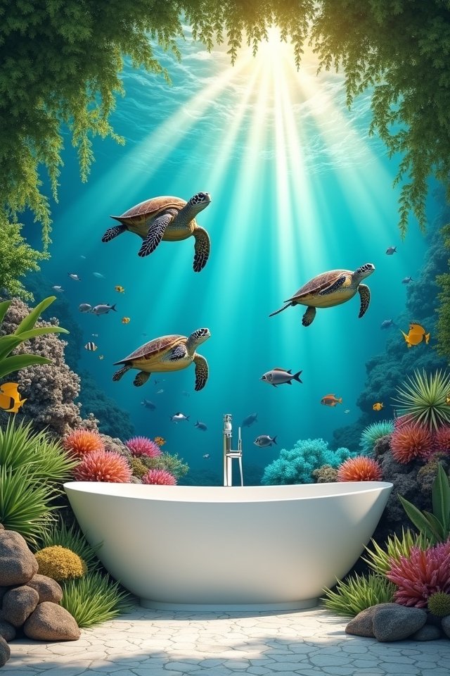 majestic sea turtle mural