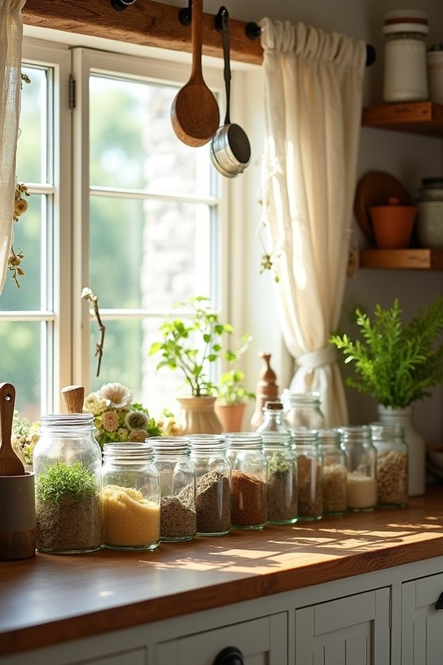 mason jars enhance kitchen charm