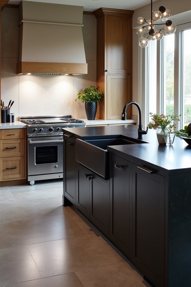 matte black quartz elegance