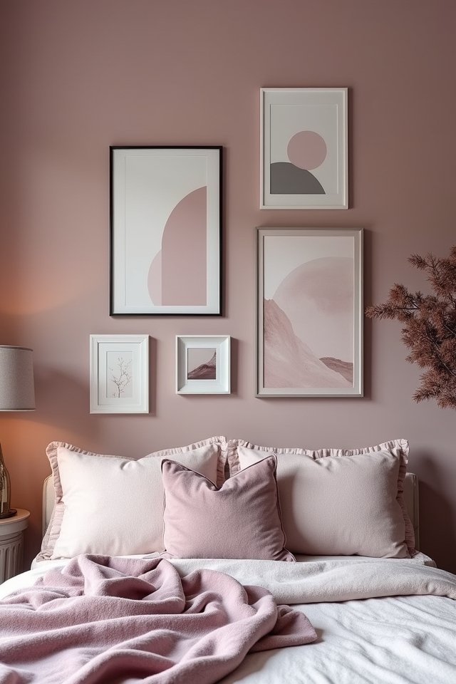 mauve gallery wall inspiration