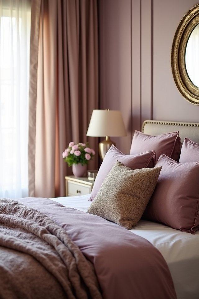 mauve meets metallic elegance