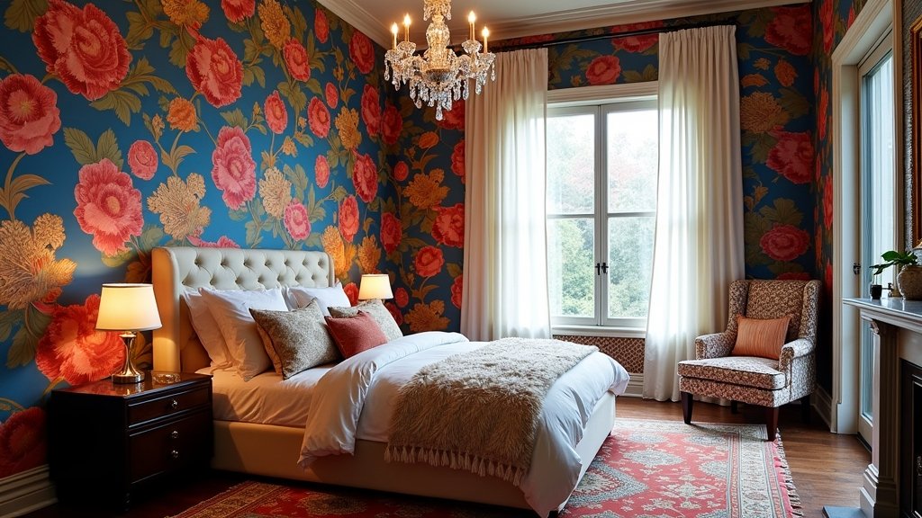 maximalist bedroom wallpaper inspiration