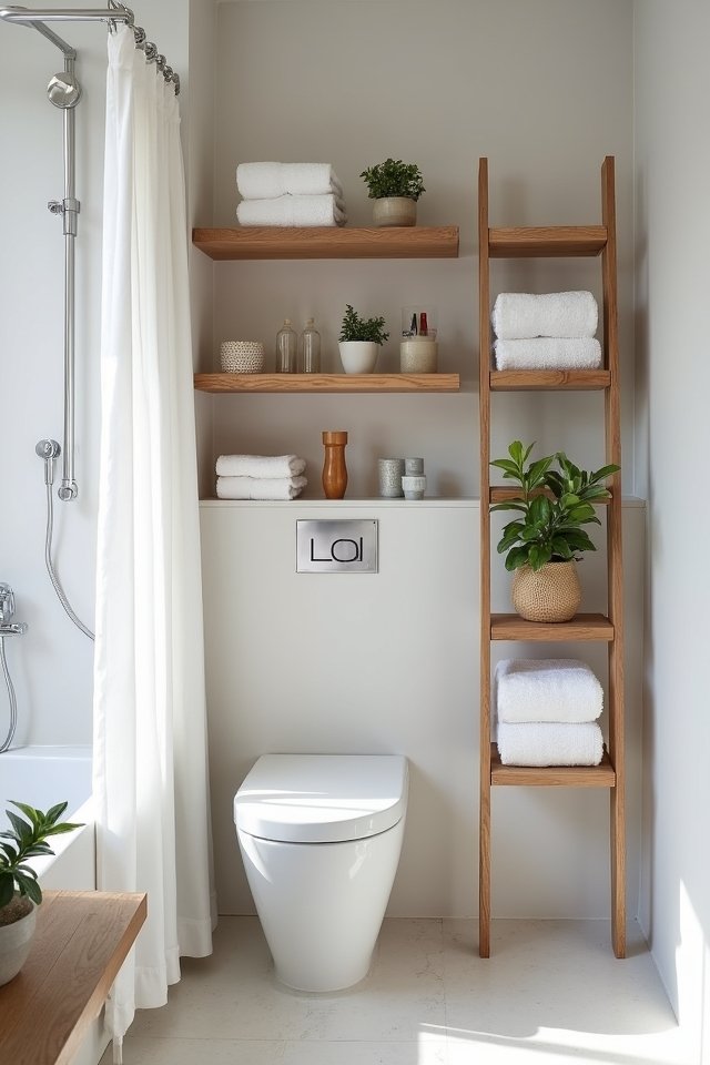 maximize bathroom vertical storage
