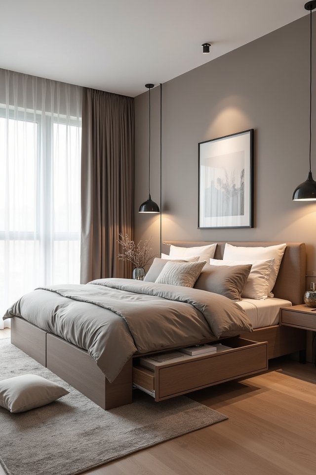 maximize bedroom storage space