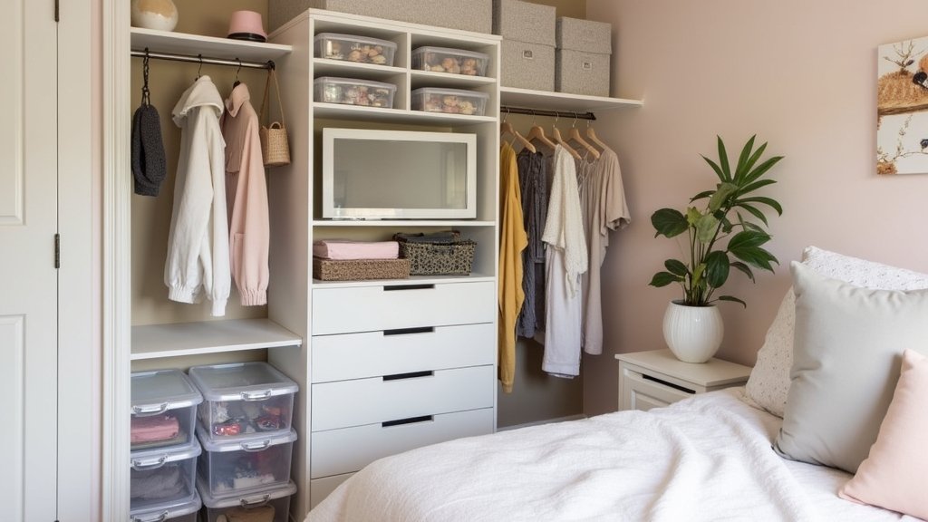 maximize small bedroom storage